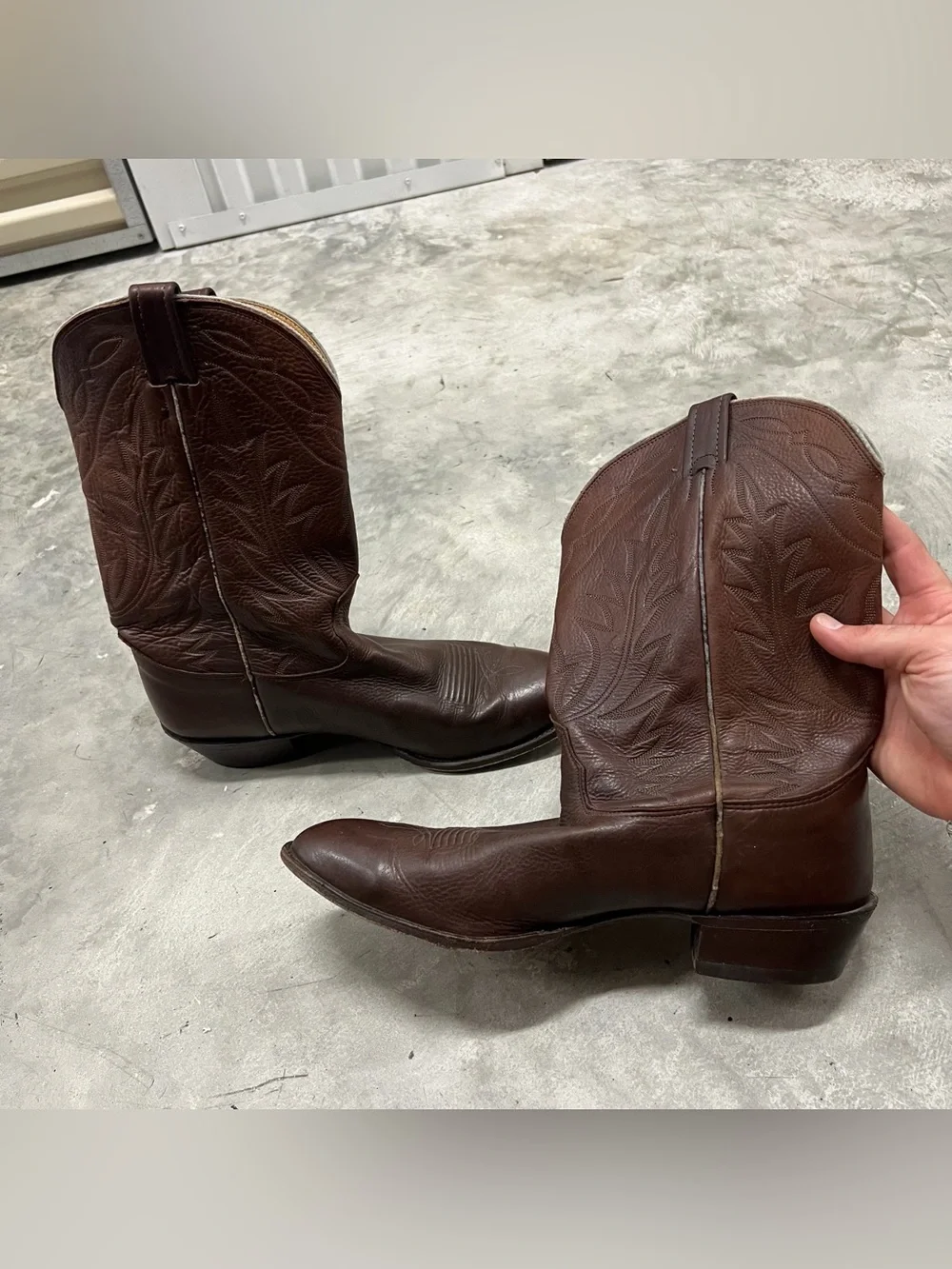 Nocona Mens Size 13 D Brown Full Leather Western Cowboy Boots NB1205